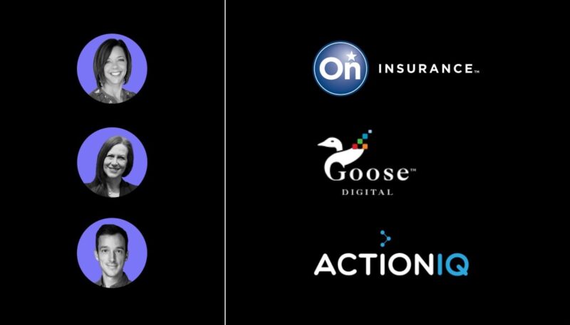 Images of speakers from OnStar Insurance, Goose Digital and ActionIQ